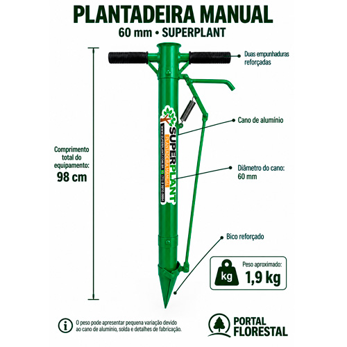 Plantadeira Manual 60 mm com Duas Empunhaduras