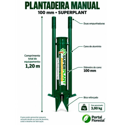 Plantadeira Manual 100 mm com Duas Empunhaduras e Bico Reforçado